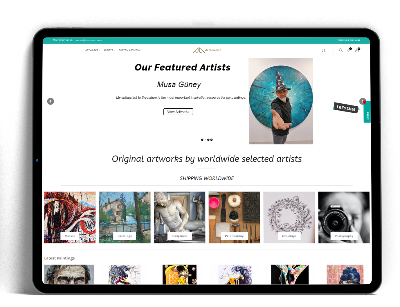 Artwork Base eCommerce Website project screenshot